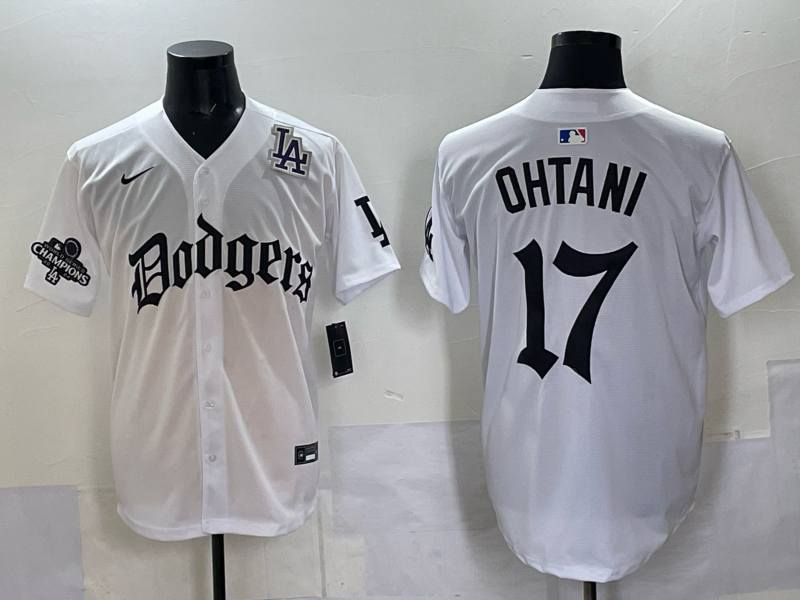 Men Los Angeles Dodgers #17 Ohtani white Nike 2025 MLB jersey 006